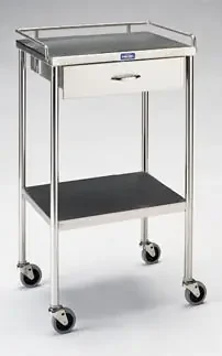 Pedigo Products – Utility Cart Stainless Steel 16 X 20 X 34 Inch Silver 3-1/2 X 12-1/2 X 15-1/2 Inch Drawer, 15 X 19 Inch Shelf – SG-80-SS