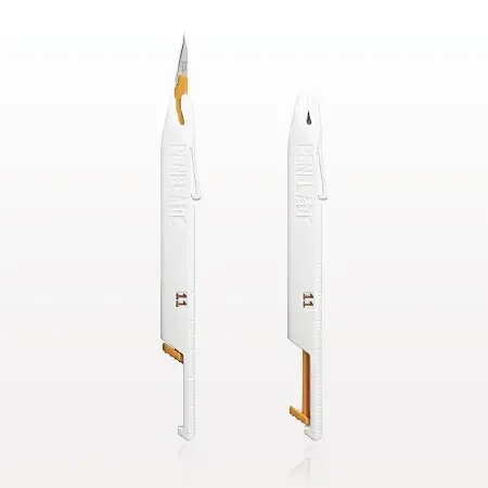 PenBlade – Safety Scalpel No. 11P Stainless Steel / Plastic NonSlip Grip Handle Sterile Disposable – PB-M-11P-CAS