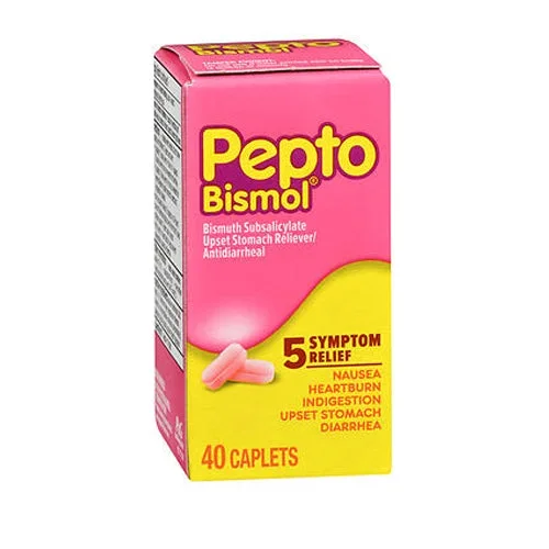 Pepto-Bismol, Bismuth Subsalicylate, 40 Caplets