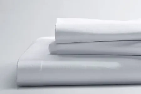 Percale – Bed Sheet Flat Sheet 66 X 108 Inch Bleached White Cotton / Polyester Reusable – 03350400