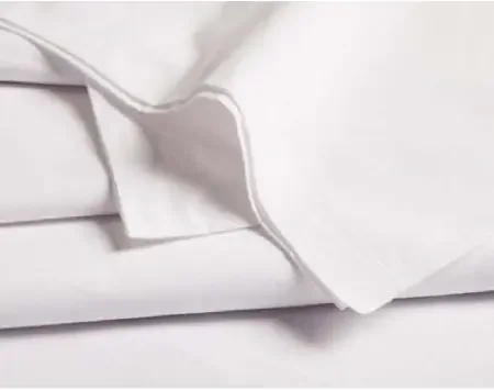 Performance – Bed Sheet Fitted Sheet 36 W X 84 L X 8.5 H Inch White / Blue Hem Cotton 55% / Polyester 45% Reusable – 49622-040