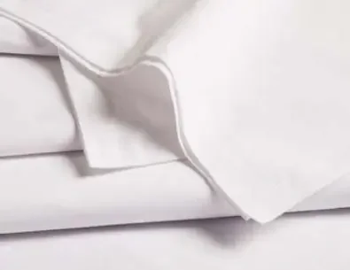 Performance – Bed Sheet Flat Sheet 66 W X 104 L Inch White / White Hem Cotton 55% / Polyester 45% Reusable – 49624-104