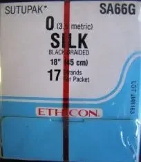 Perma – Hand SUTUPAK – Suture without Needle Braided Silk Nonabsorbable Coated Size 0 18 Inch Suture – SA66G