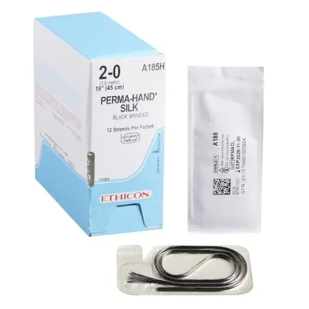 Perma – Hand SUTUPAK – Suture without Needle Braided Silk Nonabsorbable Coated Size 2 – 0 18 Inch Suture – A185H