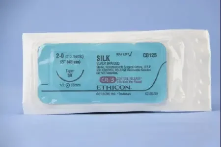 Perma-Hand – Suture with Needle Nonabsorbable Coated Black Suture Braided Silk Size 2 – 0 18 Inch Suture 1-Needle 26 mm Length 1/2 Circle Taper Point Needle – C0125