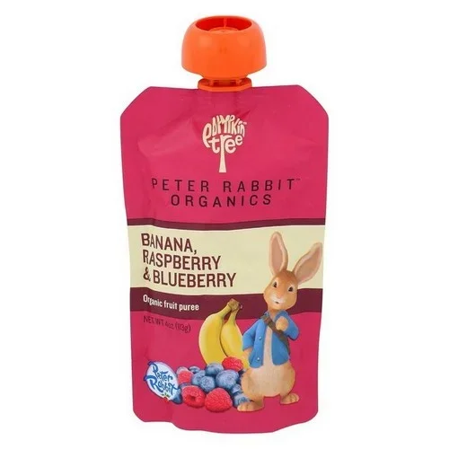 Peter Rabbit, Raspb Erry Banana & Blueberry Puree, 4 Oz(Case Of 10)