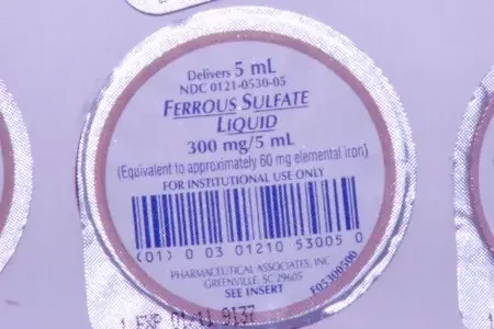 Pharmaceutical Associates – Mineral Supplement Iron 300 mg / 5 mL Strength Liquid 100 per Box Unflavored – 00121053005