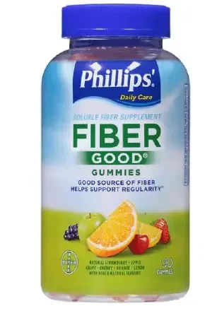Phillips‘ Fiber Good – Fiber Supplement Assorted Flavors Gummies 90 per Bottle 4 Gram Strength Fiber – 31284356801