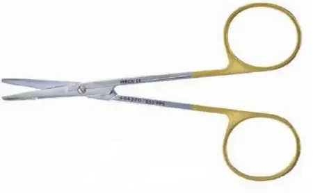 Pilling – Iris Scissors Kaye 4-1/2 Inch Length Surgical Grade Stainless Steel / Tungsten Carbide NonSterile Finger Ring Handle Curved – 464220