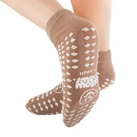 Pillow Paws – Slipper Socks X-Large Tan Ankle High – 1097-001