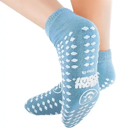 Pillow Paws – Slipper Socks Youth Light Blue Ankle High – 1094-001