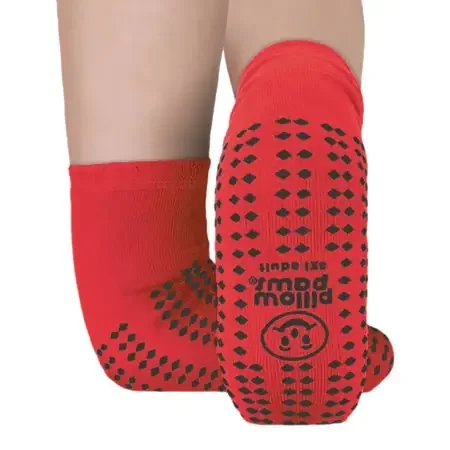 Pillow Paws Risk Alert Terries – Slipper Socks 3X-Large Red Ankle High – 3807-001