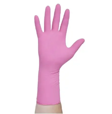 PINK UNDERGUARD – Exam Glove Large NonSterile Nitrile Extended Cuff Length Textured Fingertips Pink Chemo Tested – 47455