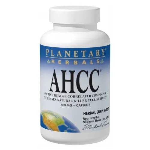 Planetary Herbals, AHCC Capsules, 500 mg, 30 Caps