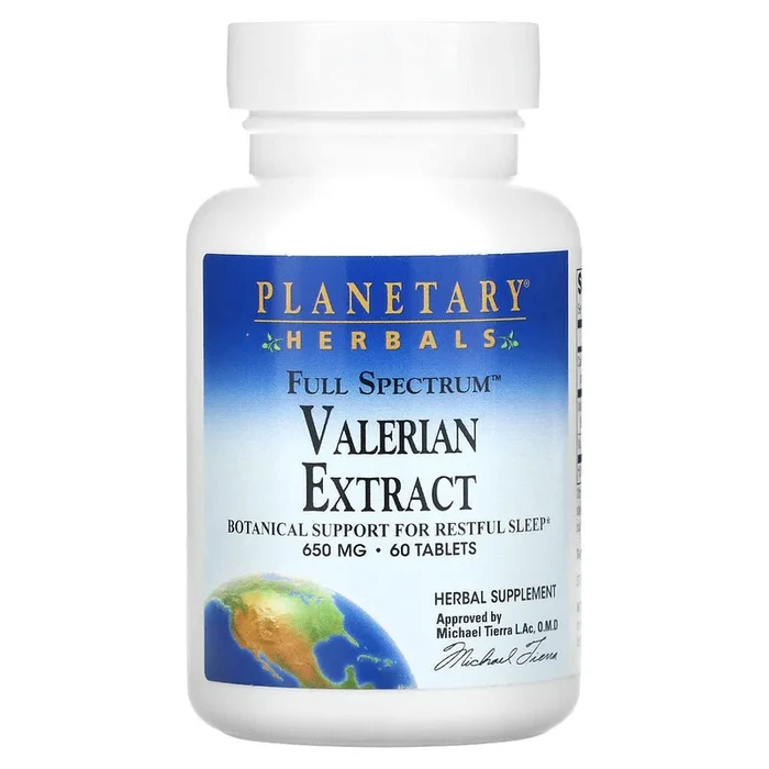 Planetary Herbals, Valerian Extract, Full Spectrum, 650 mg, 60 Tablets