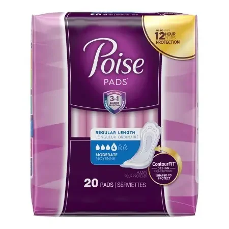 Poise – Bladder Control Pad 10.9 Inch Length Moderate Absorbency Polyacrylate Core Regular Adult Female Disposable – 19564