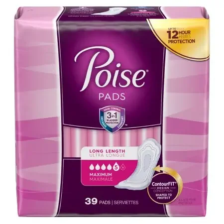 Poise – Bladder Control Pad 14.6 Inch Length Heavy Absorbency Absorb-Loc Core One Size Fits Most Adult Female Disposable – 44561