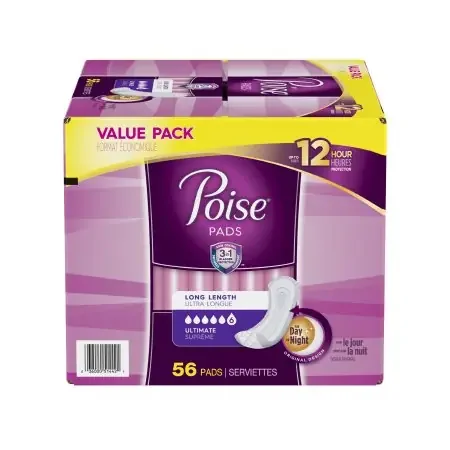 Poise – Bladder Control Pad Heavy Absorbency Absorb-Loc Core One Size Fits Most Adult Female Disposable – 51442