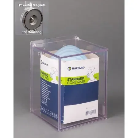 Poltex – Cone Mask Dispenser Magnetic Mount Clear 5-1/2 X 5-1/2 X 7 Inch PETG Plastic – CONMSK-M