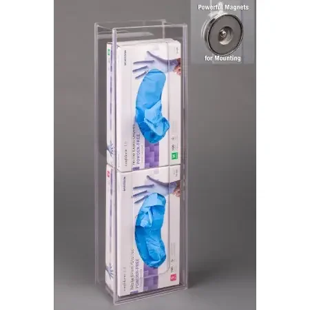 Poltex – Glove Box Holder Magnet Mounted 2-Box Capacity Clear 30 X 5.5 X 3.75 Ich PETG Plastic – 2GBNARRO-M