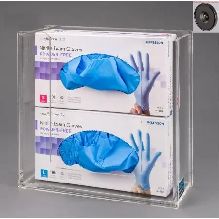 Poltex – Glove Box Holder Wall Mounted 2-Box Capacity Clear 10-1/4 W X 3-3/4 D X 10 H Inch Acrylic – ACGB2-M