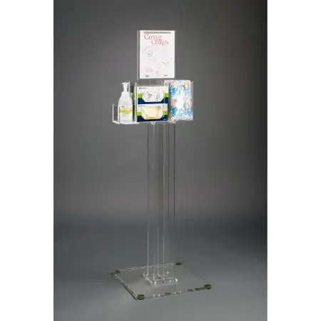 Poltex – Hygiene Dispensing Station Floor Stand Clear Acrylic – RESPI-S