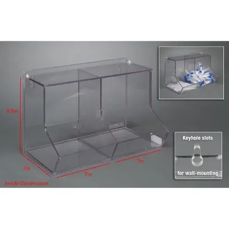 Poltex – Two Compartment Bulk Bin with Lid Clear PETG 7 X 7 X 7 X 8-1/2 Inch – BLKBNLIDL-W