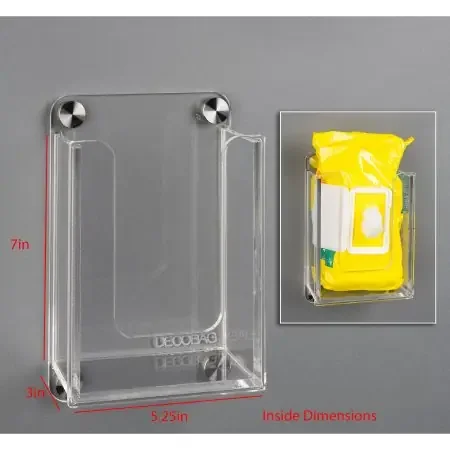 Poltex DECO – Wipe Pack Holder Clear Acrylic 1 Softpack Wall Mount – DECOBAG-W