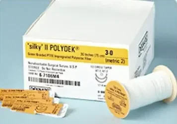 Polydek – Suture without Needle Braided Polyester Nonabsorbable Coated Size 2 – 0 18 Inch Suture – 6-914