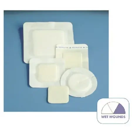 Polyderm Border – Foam Dressing 4 Inch Diameter Fenestrated Round Non-Adhesive with Border Sterile – 46-908