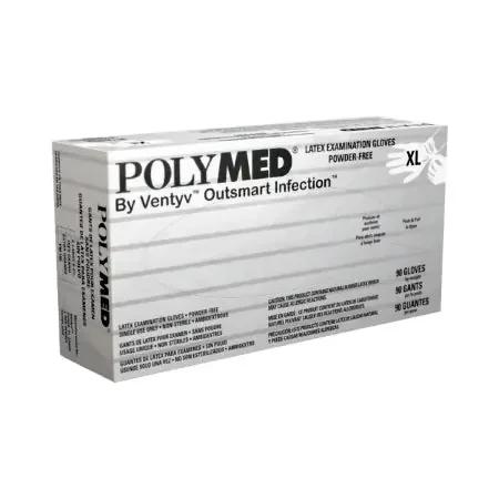 Polymed – Exam Glove X-Large NonSterile Latex Standard Cuff Length Fully Textured Ivory Not Chemo Approved – PM105