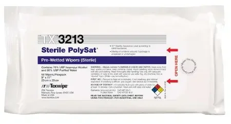 PolySat – Surface Disinfectant Cleaner Premoistened Cleanroom Manual Pull Wipe 50 Count Soft Pack Alcohol Scent Sterile – TX3213