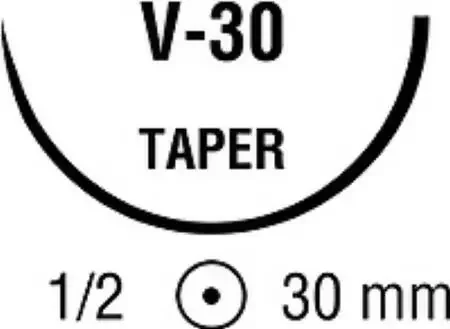 Polysorb – Suture with Needle Absorbable Coated Violet Suture Braided Polyester Size 3 – 0 30 Inch Suture 1-Needle 30 mm Length 1/2 Circle Taper Point Needle – GL-222