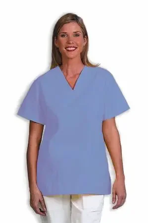 Poplin – Scrub Shirt Large Ceil Blue 2 Pockets Short Sleeve Female – 7347-L