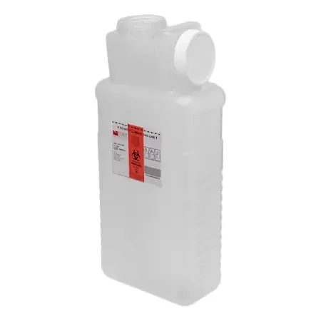 Post – Sharps Container 4.22 LX 8 W X 17.56 H Inch 2.5 Gallon Translucent Base / White Lid Vertical Entry Screw On Lid – 1101-LPBW-16