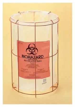 Poxygrid – Biohazard Bag Holder 20.5 Inch, Orange, Epoxy-Coated Wire – 0181510A