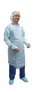 Precept – Protective Procedure Gown One Size Fits Most Blue NonSterile ASTM F1671 Disposable – 8572
