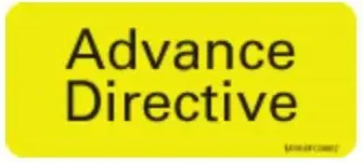 Precision Dynamics – Pre-Printed Label Advisory Label Fluorescent Chartreuse Advance Directive Black Safety and Instructional 1 X 2-1/4 Inch – MV04FC0092