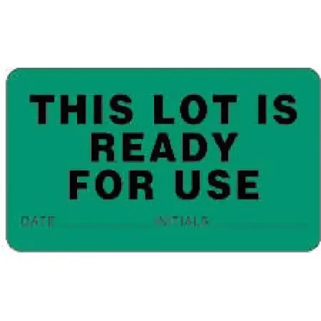 Precision Dynamics – Pre-Printed Label Laboratory Use Green Paper This Lot Is Ready For Use Black Quality Control Label 1-3/4 X 3 Inch – 59704159