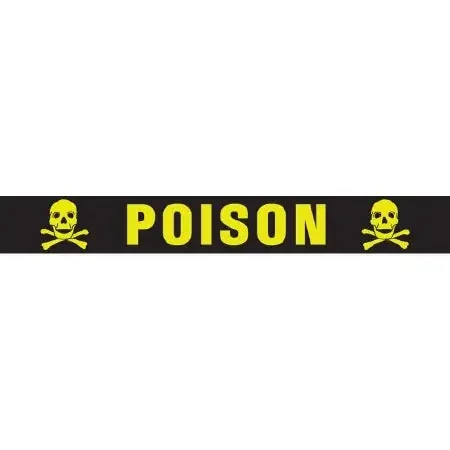 Precision Dynamics – Pre-Printed Label Warning Label Chartreuse Paper Poison Yellow Caution 1/2 X 1 Inch – WTP-412