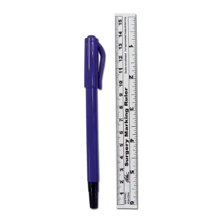 Precision Dynamics – Skin Marker Gentian Violet / Black Dual Tip Flexible Ruler Sterile – STER-DPR