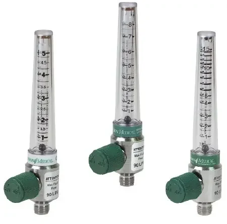 Precision Medical – Chrome Flowmeter 0 to 15 LPM Increment – 1MFA1005EG