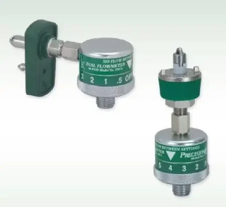 Precision Medical – Oxygen Flowmeter Dial with Top Connection 0 – 25 LPM 1/8 Inch NPT Female Connector – 7MFA1101TC