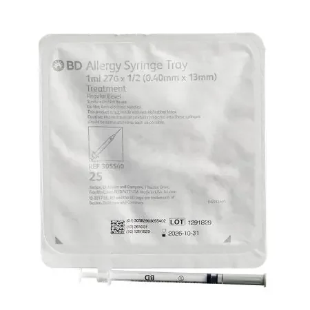 PrecisionGlide – Allergy Tray 1 mL 27 Gauge 1/2 Inch Thin Wall NonSafety – 305540