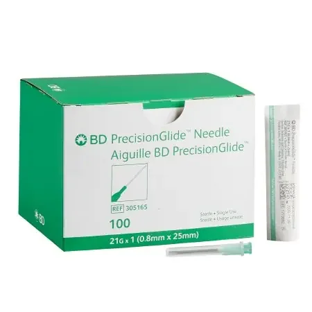 PrecisionGlide – Hypodermic Needle NonSafety 21 Gauge 1 Inch Length Thin Wall – 305165