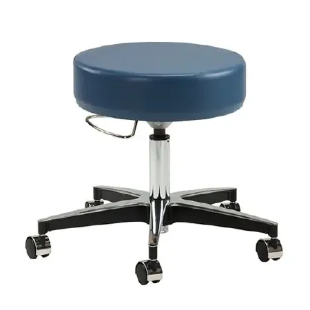 Premier Series – Exam Stool Upholstered Back Pneumatic Height Adjustment 5 Casters Black – 2156-22-26-3BK
