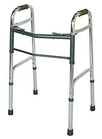 PremierPro – Dual Release Folding Walker Adjustable Height Aluminum Frame 300 lbs. Weight Capacity 32 to 39 Inch Height – 7802