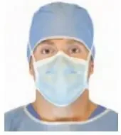 PremierPro – Surgical Mask Pleated Tie Closure One Size Fits Most Light Blue NonSterile ASTM Level 1 Adult – 2460