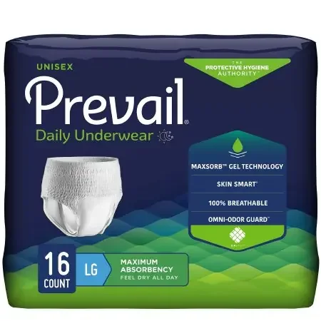 Prevail – Unisex Adult Absorbent Underwear Pull On with Tear Away Seams Large Disposable Heavy Absorbency – PVS-513
