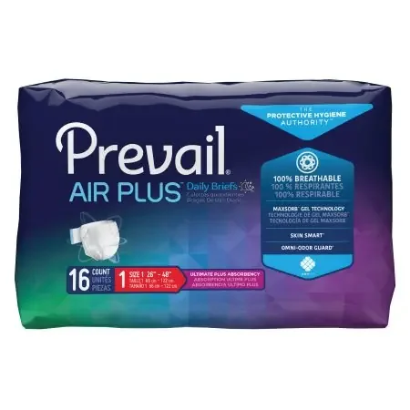 Prevail Air Plus – Unisex Incontinence Brief Size 1 Heavy Absorbency – PVBNG-012CA
